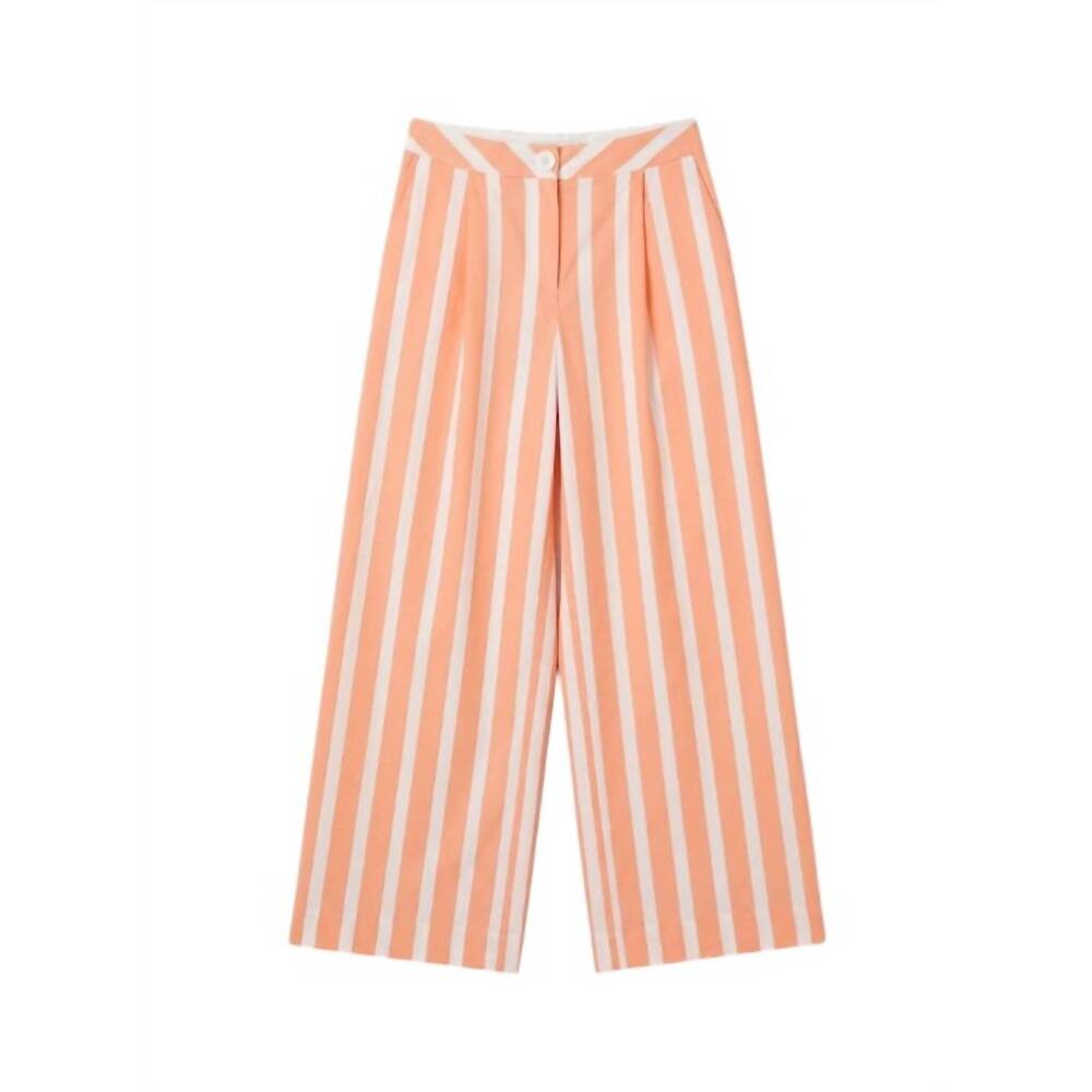 NEW THIERRY COLSON women's loulou stripe pant in pink